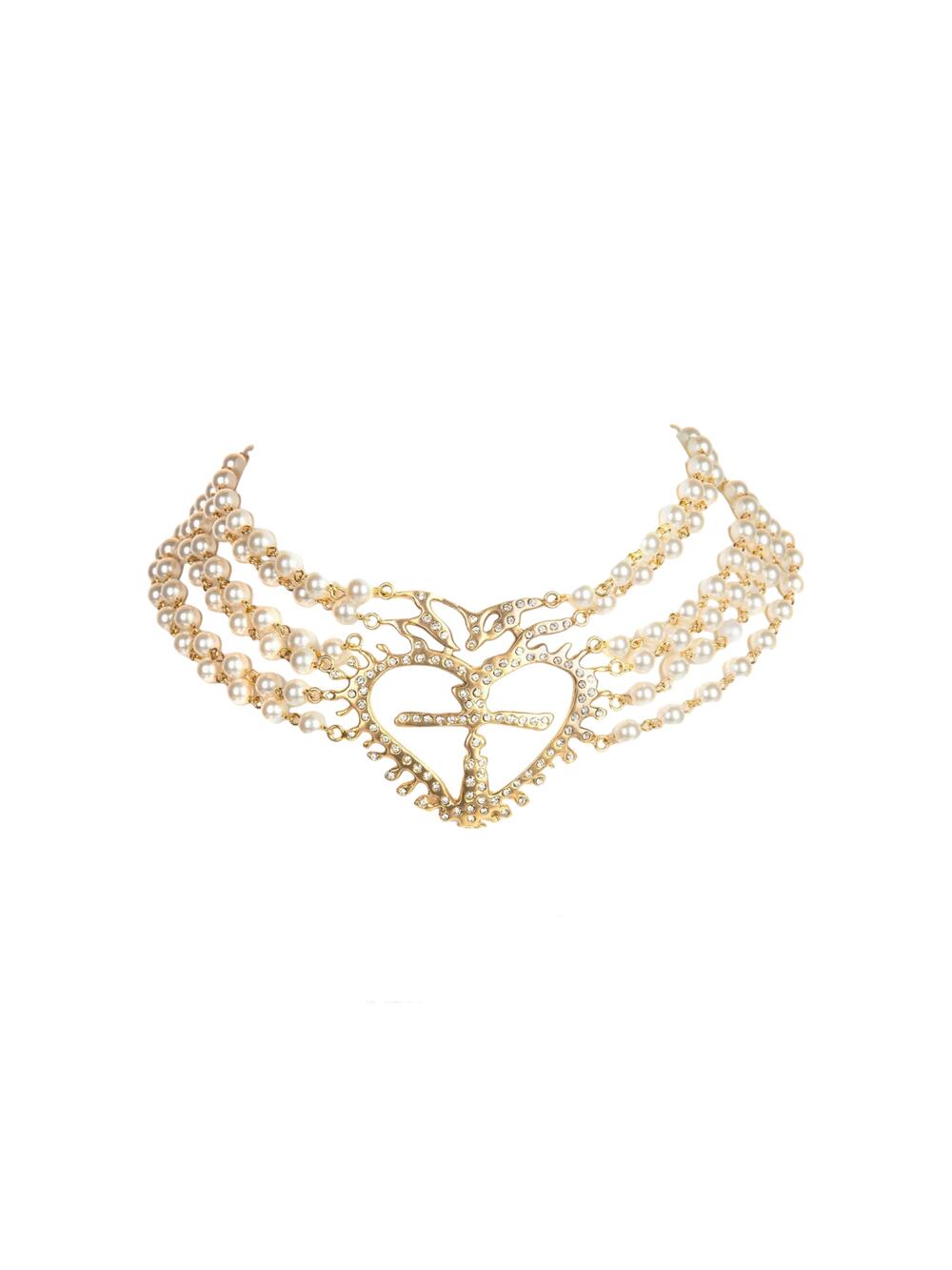 VIRGINS SAINTS & ANGELS VSA La Queen Collar in Pearl & Gold